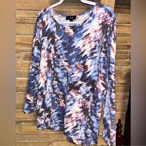 AGB Tie Dye Top Women's Size L Long‎ Sleeve Shirt